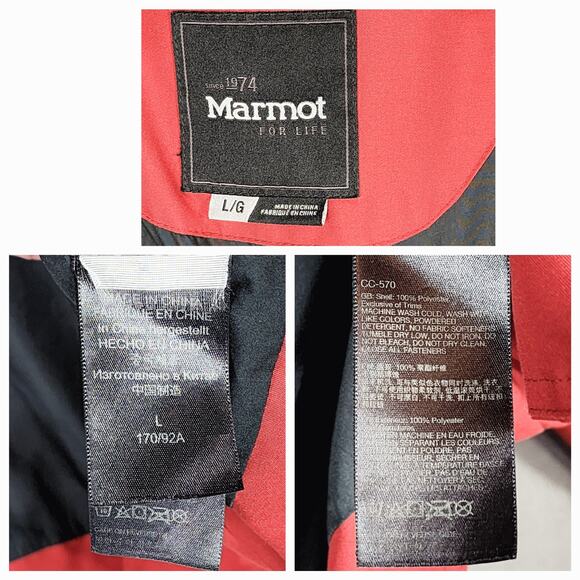Marmot Trench Coat sz L Women Hooded Brick Red Lined Mid Length Lined Pockets - Picture 4 of 13